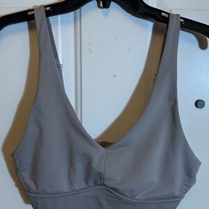 Fabletics All Day Every Day Sports Bra Grey Racerback Size 30-32
